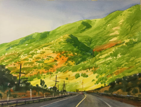 Original Watercolor - Highway 6, Spanish Fork Canyon