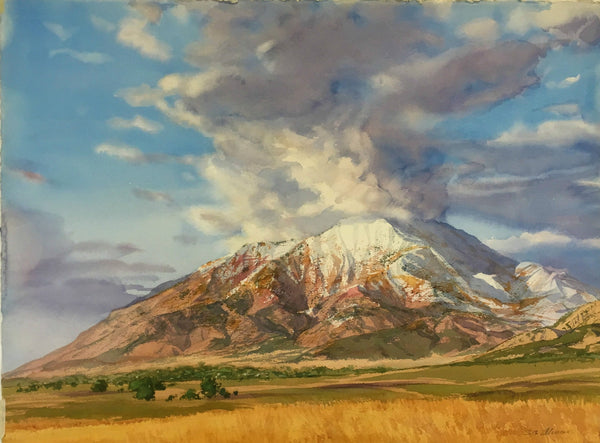 Original Watercolor - Mount Nebo, Summer's Ending Autumn's Beginning