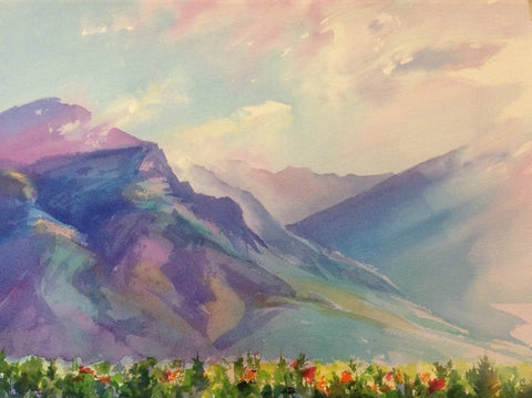 Original Watercolor - Wasatch Front from Provo