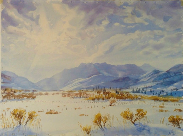 Original Watercolor - Winter Timp from Heber Valley